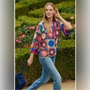 NWT JOHNNY WAS FRONT TIE
VILLA BLOUSE